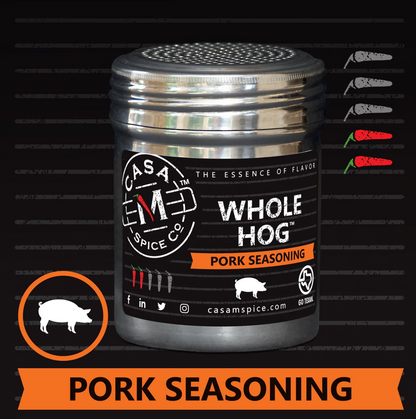 CASA M SPICE CO® WHOLE HOG® Pork Seasoning - Stainless Steel Shaker